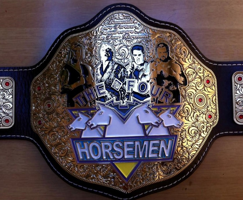 Weird Merch: The Four Horsemen Legacy Championship by Squared Circle Belts.