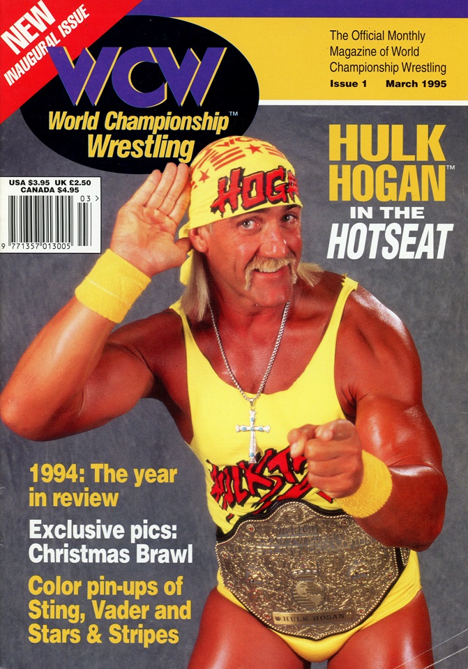 Magazine one 1. WCW Magazine. Реслинг Халк Хоган в прыжке. Журнал WWF. Sting WWF 1995.